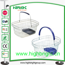 Single Handle Wire Shopping Basket with Plastic Tray